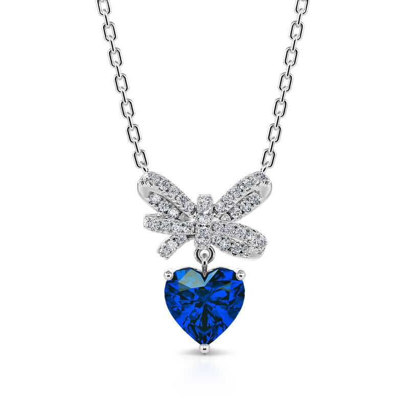S925 Bow heart necklace