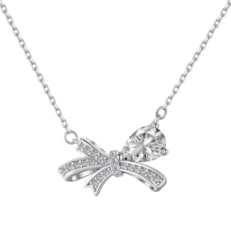 S925 Knot bow necklace