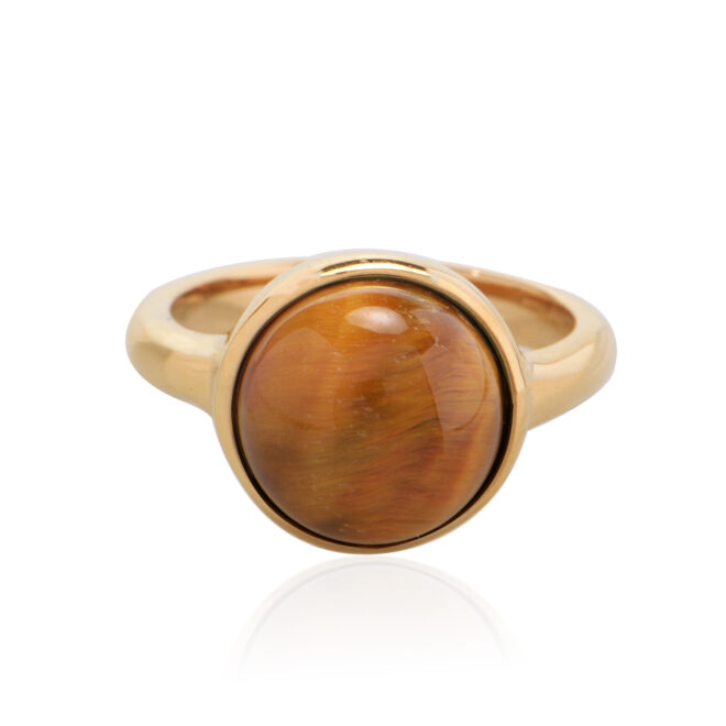 18k rose gold round Cats Eye ring Women’s Birthday Present - Image 7