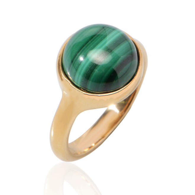 Trendy Natural Stone Rings Malachite, Onyx & Rose Quartz Jewelry for Every Style - Image 5