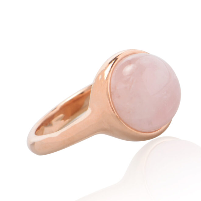 18k rose gold round Cats Eye ring Women’s Birthday Present - Image 3