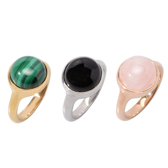 18k rose gold round Cats Eye ring Women’s Birthday Present - Image 5