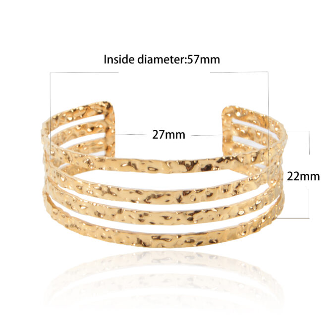 OuDiSi Stainless Steel Irregular Folds Adjustable Bangle For Women Girl New Trend Cuff Bracelet Non-fading Jewelry Gift - Image 7