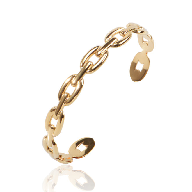 High Quality Hot Sale Ins Style Trend Classic Square Smooth Stainless Steel Gold Bangle for Women