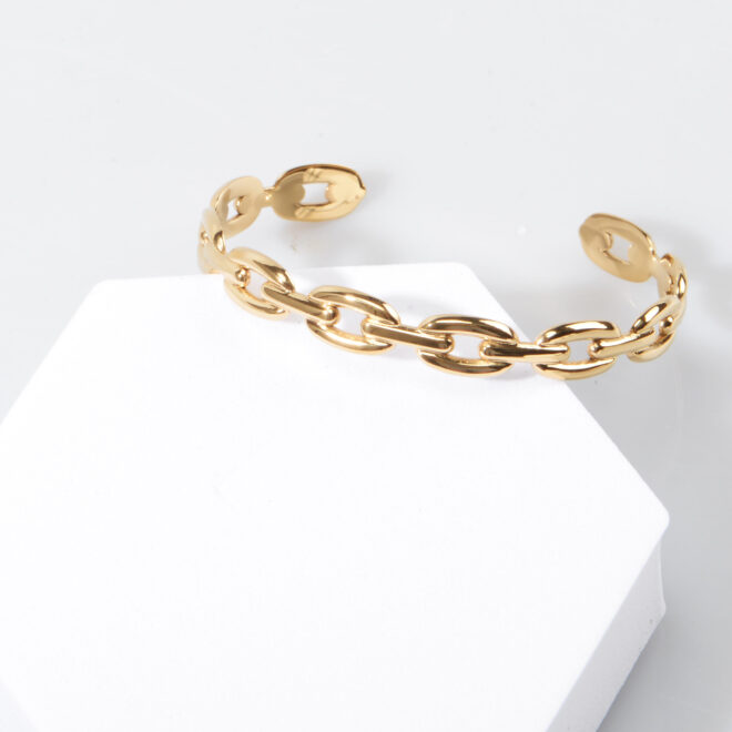 Vintage 14k Gold Plated Open Cuff Bracelet Bangle - Image 3