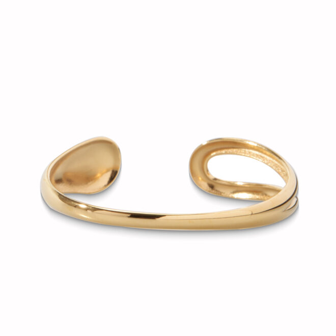 Fashion Chunky Cuff Bracelet For Women Girls Water Droplet Hollow Opening Bracelets Stainless Steel 18k Gold Color Jewelry Gift - Image 2