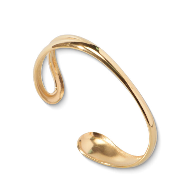 Fashion Chunky Cuff Bracelet For Women Girls Water Droplet Hollow Opening Bracelets Stainless Steel 18k Gold Color Jewelry Gift