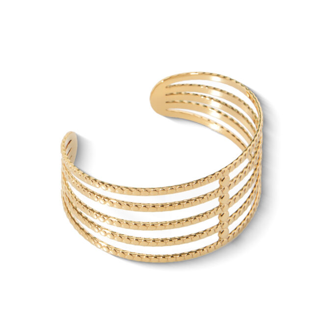 OuDiSi Openwork Cuff Bangle Bracelet Gold Tone Preppy Casual Going Out Evening - Image 3