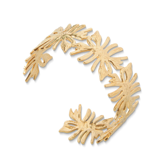 OuDiSi Fashion Classic Bump Pattern Bracelet For Women Luxury Gold Color Cuff Bracelet Stainless Steel Hand Ornament As Gifts