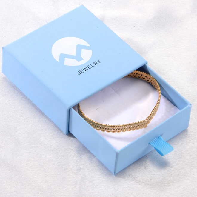 Fashion Chunky Cuff Bracelet For Women Girls Water Droplet Hollow Opening Bracelets Stainless Steel 18k Gold Color Jewelry Gift - Image 4