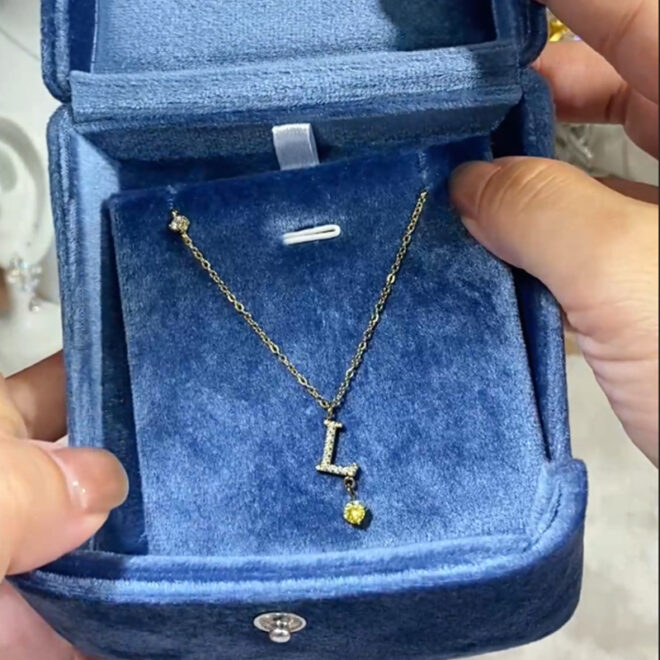 Oudisi New Trendy 18K Gold Plated Stainless Steel Initial Letter Necklace Love Energy Jewelry with Link Chain Pendant - Image 3