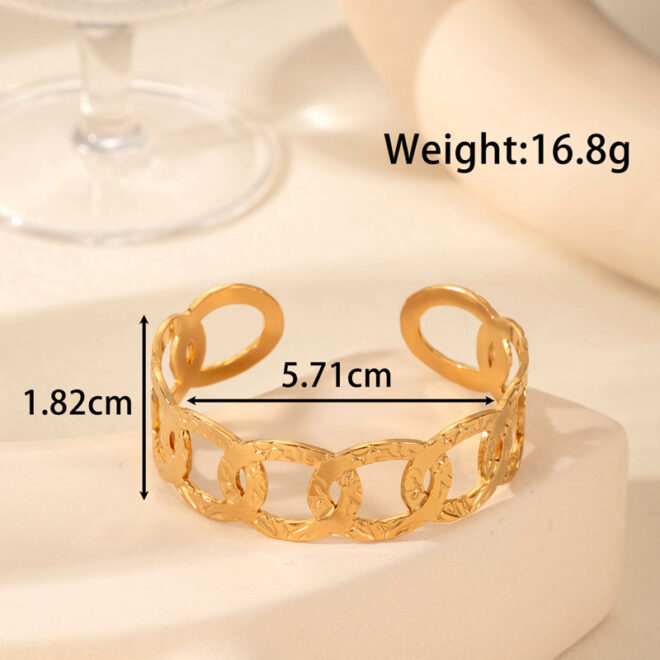 Open Ring Adjustable Women Statement Rings Party Women’s Signet Ring Gold Plated 316L stainless steel Rings - Image 5