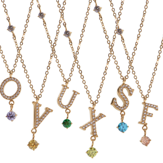 Oudisi New Trendy 18K Gold Plated Stainless Steel Initial Letter Necklace Love Energy Jewelry with Link Chain Pendant - Image 6