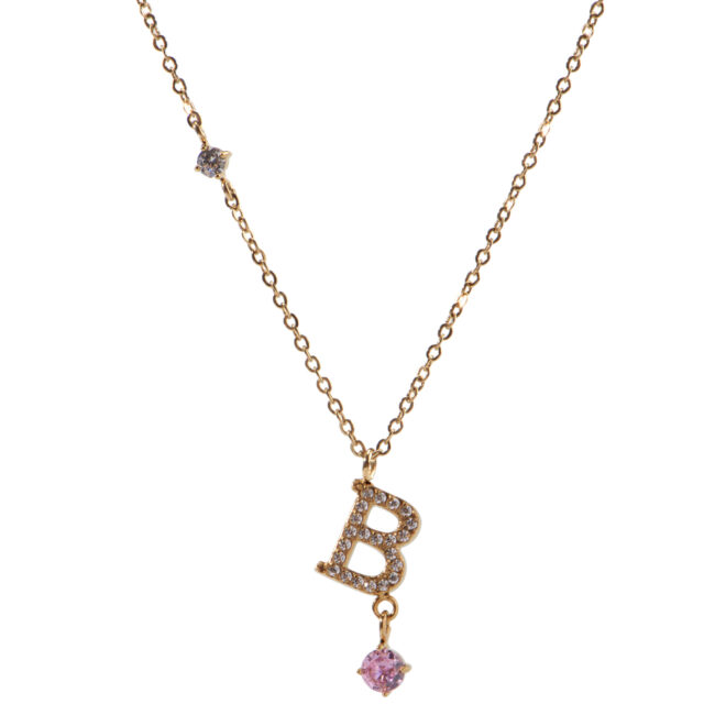 European and American Jewelry Necklace Stainless Steel 26 Letter Pendant Necklace Ready Stock Jewelry Wholesale Women's Necklace