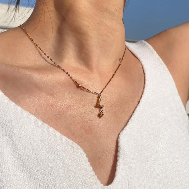 Oudisi New Trendy 18K Gold Plated Stainless Steel Initial Letter Necklace Love Energy Jewelry with Link Chain Pendant - Image 7
