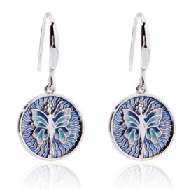 OuDiSi 3.24g Sterling Silver Butterfly Hoop Earrings – Fashion Stainless Steel Earrings for Valentine’s Day Gifts