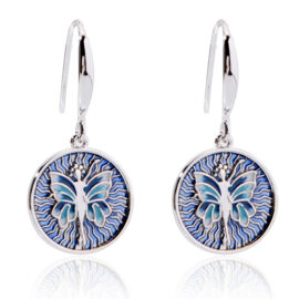 OuDiSi Sterling Silver Butterfly Hoop Earrings – Fashion Stainless Steel Earrings for Valentine’s Day Gifts