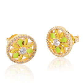2.19g Sterling Silver Flower Earrings with Zircon – Trendy INS Style Jewelry