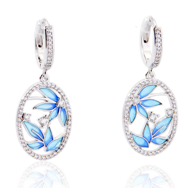 3.83g 925 Sterling Silver Zircon Earrings – Shiny Gold Color, Elegant Gift Jewelry - Image 3