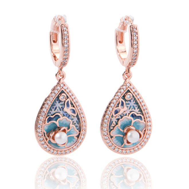 4.65g Shiny Gold-Tone Earrings – Elegant Zircon Jewelry in 925 Silver for Women - Image 3