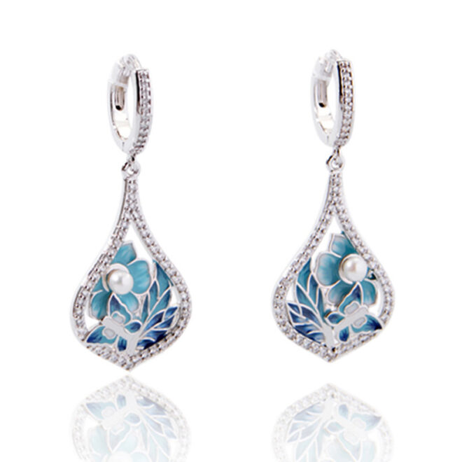 4.65g Shiny Gold-Tone Earrings – Elegant Zircon Jewelry in 925 Silver for Women - Image 2