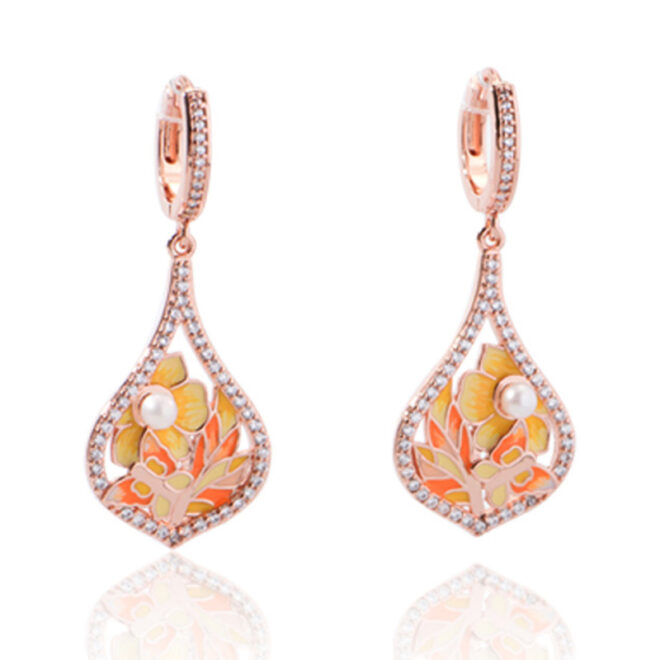 4.65g Shiny Gold-Tone Earrings – Elegant Zircon Jewelry in 925 Silver for Women - Image 6