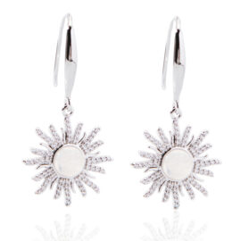 3.4g Elegant 925 Silver Earrings with Zircon – Gold-Plated Retro Star Design for Women