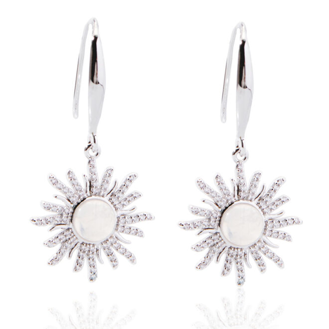 3.4g Elegant 925 Silver Earrings with Zircon – Gold-Plated Retro Star Design for Women