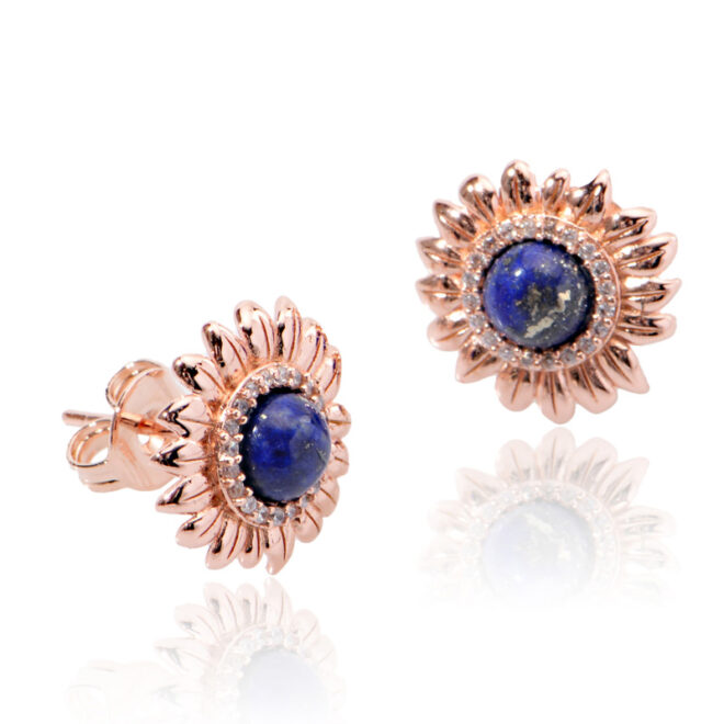 2.18g Elegant Sunflower Earrings – 925 Sterling Silver with Opal & Zircon | 18K Gold Plated Jewelry Gift - Image 2