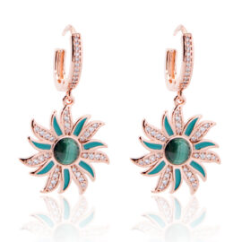 4.24g Vintage-Inspired Star Pendant Earrings – 925 Sterling Silver with Shiny Zircon & Gold Finish