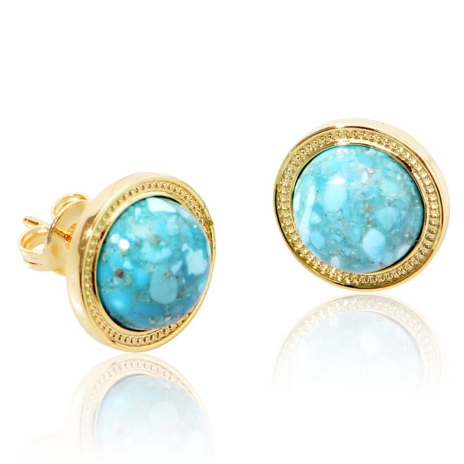 3.1g Healing Gemstone Stud Earrings – Stainless Steel | Natural Amazonite & Lapis Lazuli for Women - Image 3