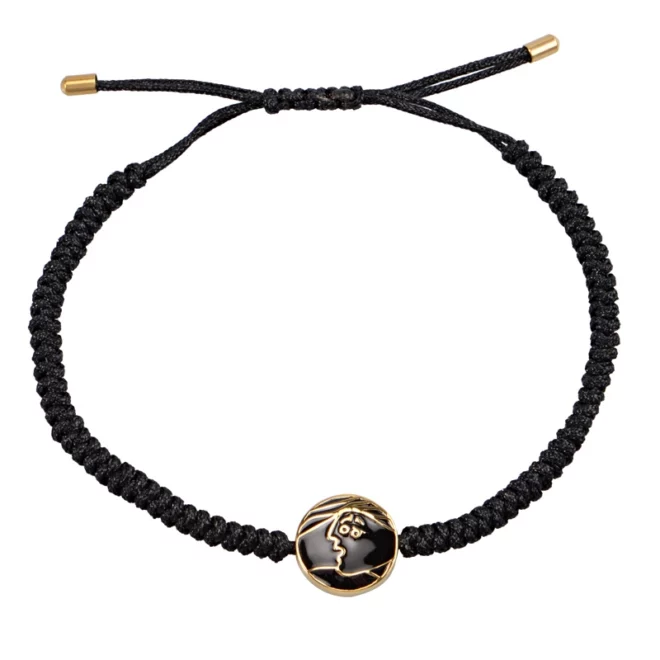 New Handmade Knitted Matching Couple Bracelet Friendship Relationship Gold round Enamel Bracelet - Image 3