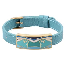 Women’s Enamel Leather Bracelet Mother of Pearl Jewelry Women’ Stainless Steel Crystal Diamond Bangle