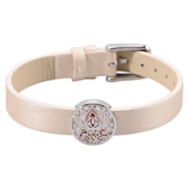 Women Aromatherapy Fragrance Bracelet Locket Adjustable with 6 Replacement Leather Band