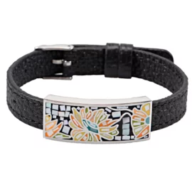 Fashion Rope Leather Rectangle Letter Skull Shield Bracelet Bangle Stainless Steel Magnetic Clasp Buckle Bracelets Men