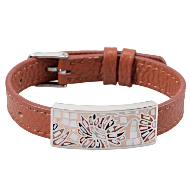 Fashion Rope Leather Rectangle Letter Skull Shield Bracelet Bangle Stainless Steel Magnetic Clasp Buckle Bracelets Men - Image 4