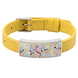 Quality Jewelry Enamel Stainless Steel Women Bracelet Microfiber Leather Bangle for Women