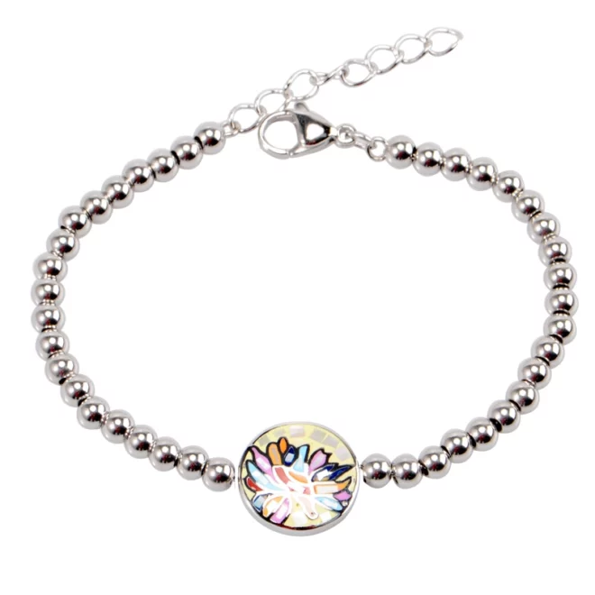 Lotus bracelet agate beads. Gift for her. Mala beaded bracelet. Women yoga charm jewelry - Image 2