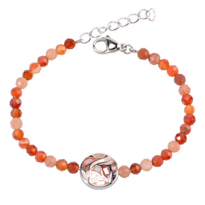 Lotus bracelet agate beads. Gift for her. Mala beaded bracelet. Women yoga charm jewelry - Image 4