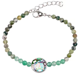 Green beaded bracelet for women, Handmade in Hawaii, green and white bracelet, spring bracelet, wedding bracelet, bridal bracelet