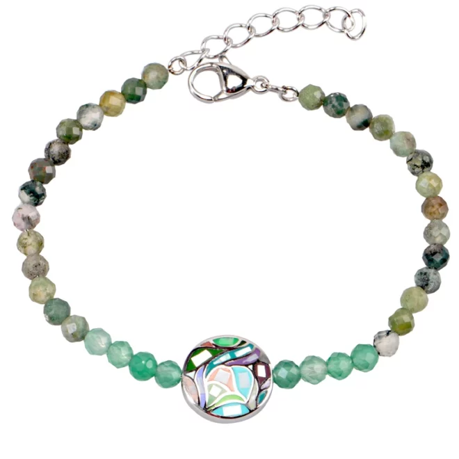 Lotus bracelet agate beads. Gift for her. Mala beaded bracelet. Women yoga charm jewelry - Image 6