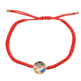 New Handmade Knitted Matching Couple Bracelet Friendship Relationship Gold round Enamel Bracelet