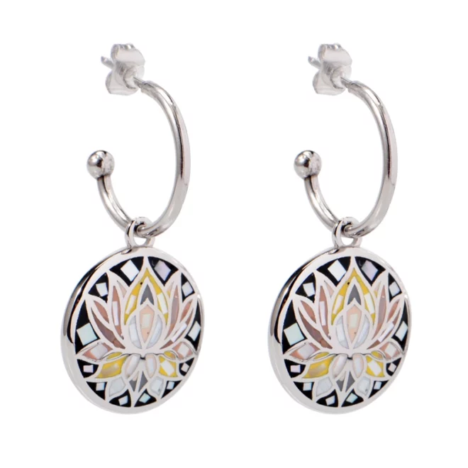 Modern Art Face Hoop Earrings – Colorful Enamel on Stainless Steel - Image 5