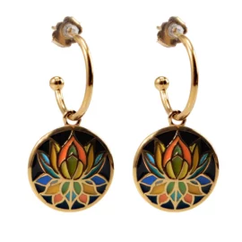 Aesthetic Pink Lotus Earrings – Waterproof & Tarnish-Free Jewelry