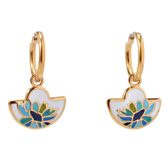 Lotus Blossom Earrings – Trendy Minimalist Hoops for Everyday Zen