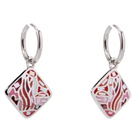 Multi colored enamel Earrings Summer Earrings Dangle Enamel Earrings