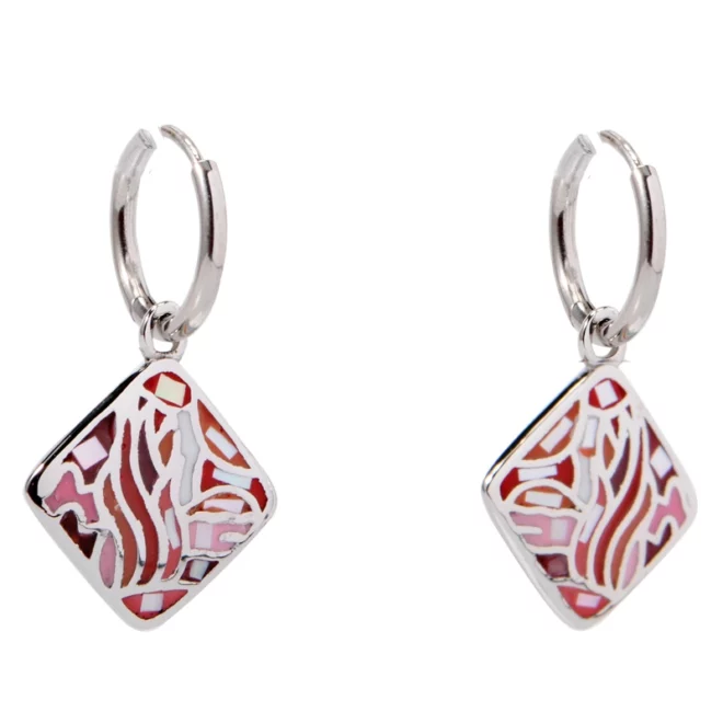 Multi colored enamel Earrings Summer Earrings Dangle Enamel Earrings