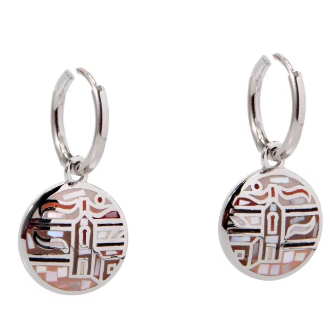 925 Sterling Silver Palette of Style Enamel Bali Earrings - Image 4