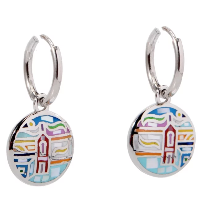 925 Sterling Silver Palette of Style Enamel Bali Earrings - Image 3
