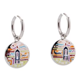 925 Sterling Silver Palette of Style Enamel Bali Earrings